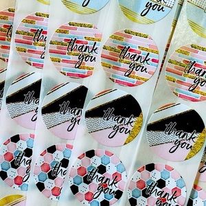 40 Small Thank You Stickers! (Quarter Size)